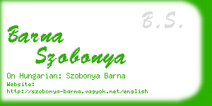 barna szobonya business card